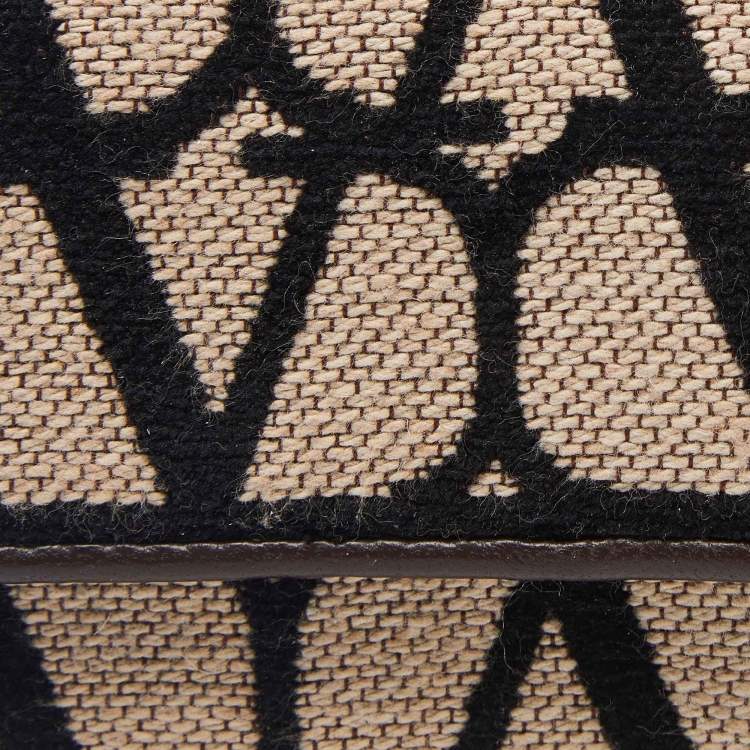 Pre Owned Valentino Tri Color Fabric and Leather Vlogo Compact Wallet