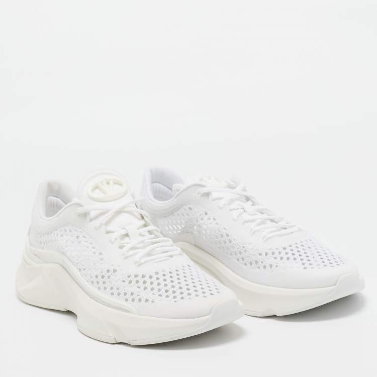 Pre Owned Valentino White Mesh True Actress Sneakers Size 39