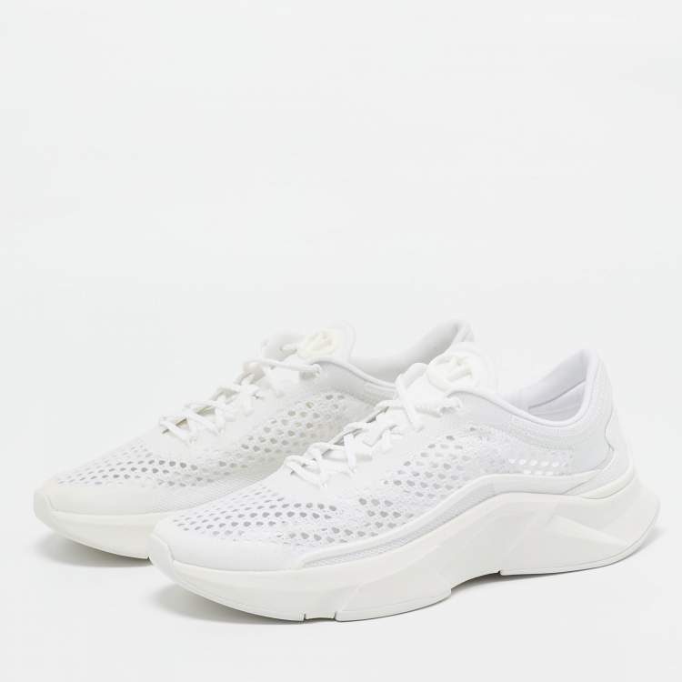 Pre Owned Valentino White Mesh True Actress Sneakers Size 39