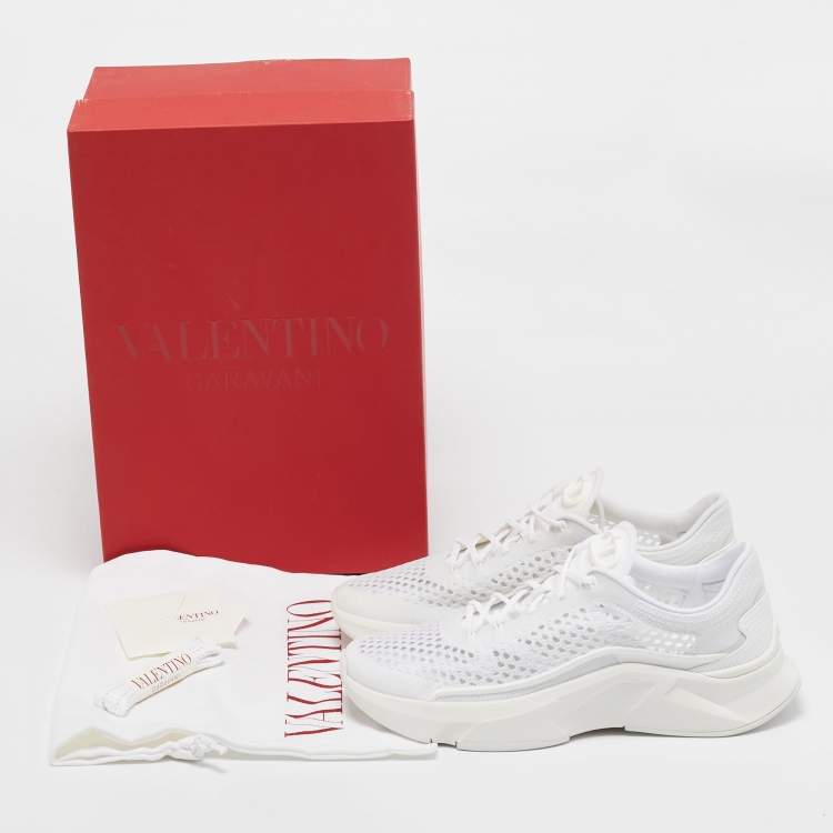 Pre Owned Valentino White Mesh True Actress Sneakers Size 39