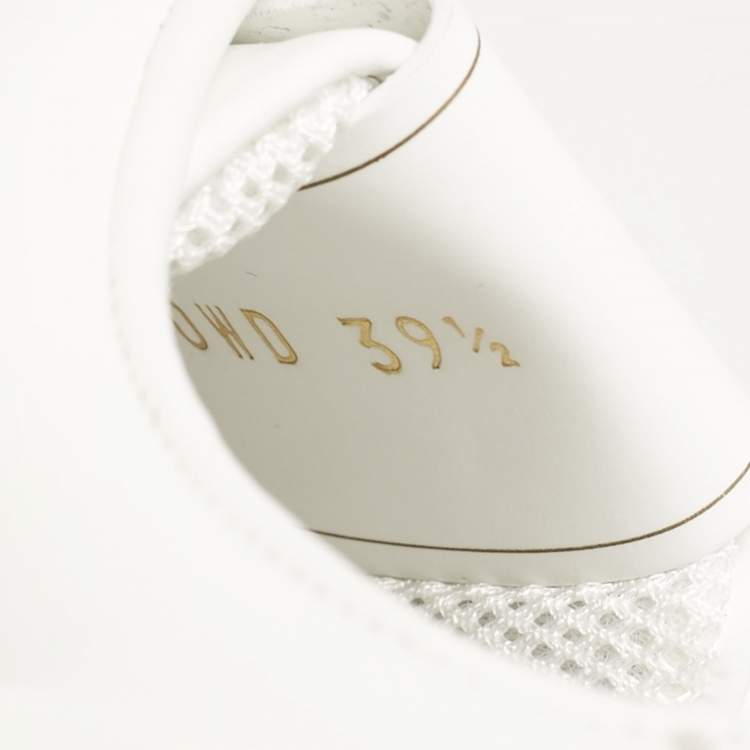 مملوكة مسبقًا Valentino White Leather Bianco Backnet Low Top Sneakers Size 39.5
