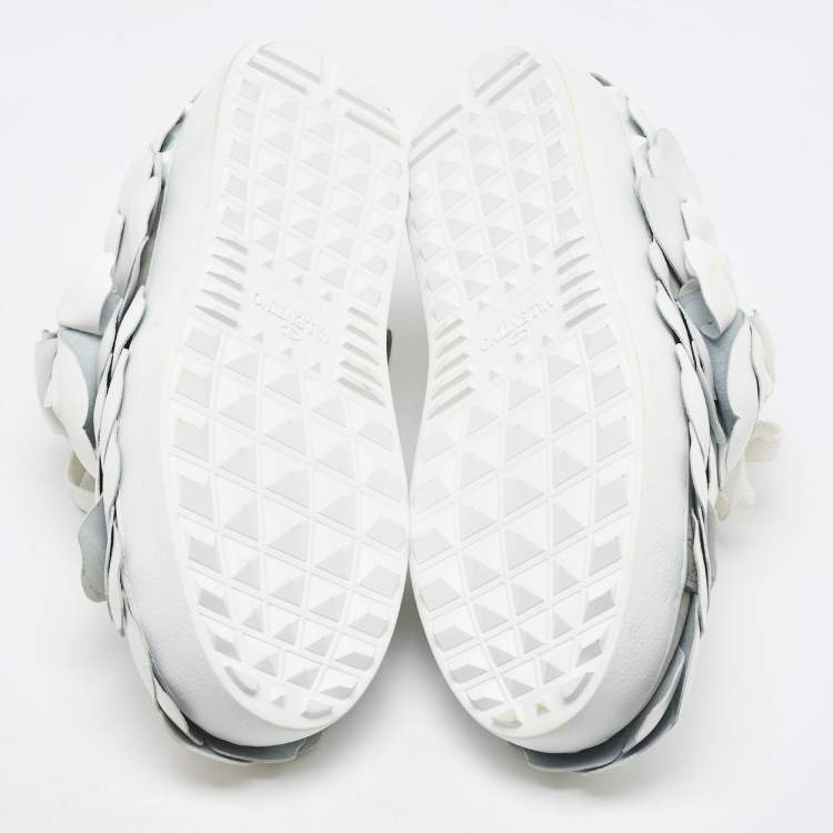 Pre Owned Valentino White Leather Atelier 03 Rose Edition Low Top Sneakers Size 36