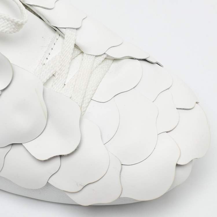 Pre Owned Valentino White Leather Atelier 03 Rose Edition Low Top Sneakers Size 36