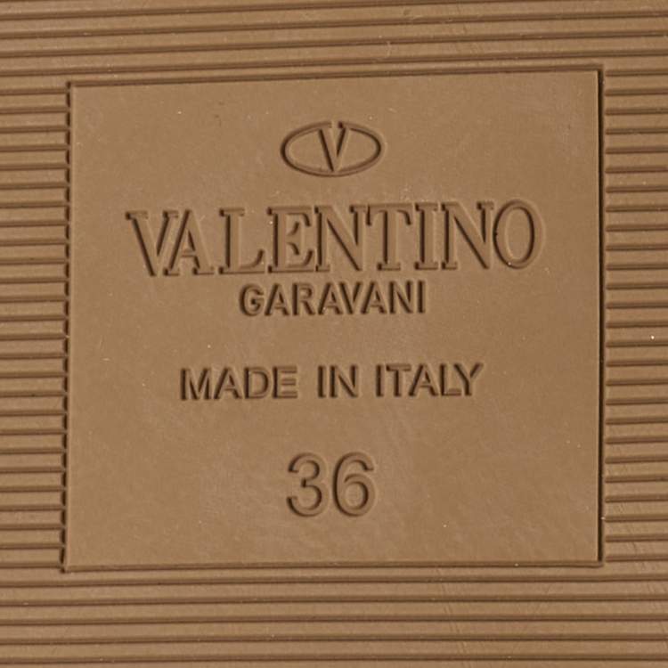 Pre Owned Valentino Gold Leather The Rope  Ankle Wrap Flat Sandals Size 36