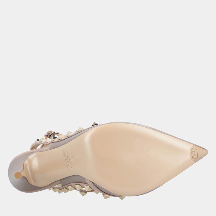 Pre Owned Valentino Rockstud EU 36 Grey Leather Pumps
