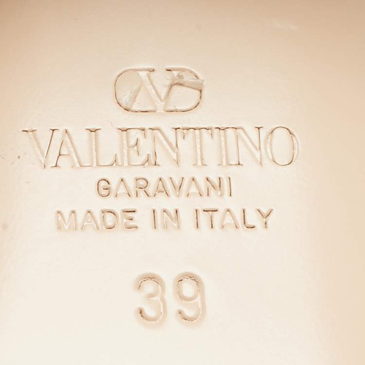 Pre Owned Valentino Dusty Pink Leather Quiltie 67 Slide Sandals Size 39