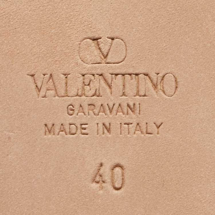 Pre Owned Valentino Multicolor Tweed and Leather Rockstud Ballet Flats Size 40