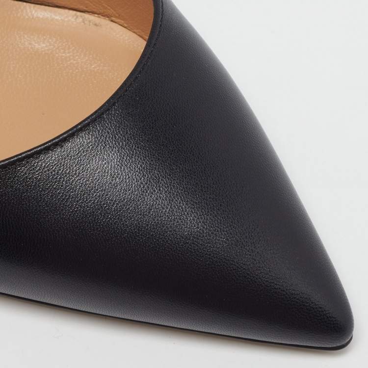 Pre Owned Valentino Rockstud Size 39 Black Leather Slingback Pumps