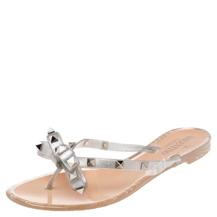 Valentino silver jelly online sandals