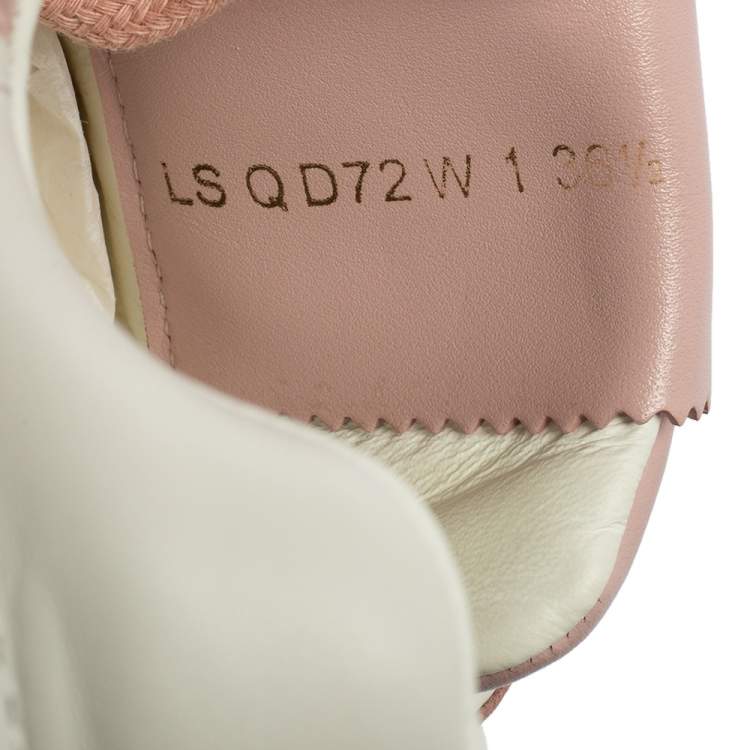 Pre Owned Valentino Pink/White Leather Fly Crew Low-Top Sneakers Size 36.5 