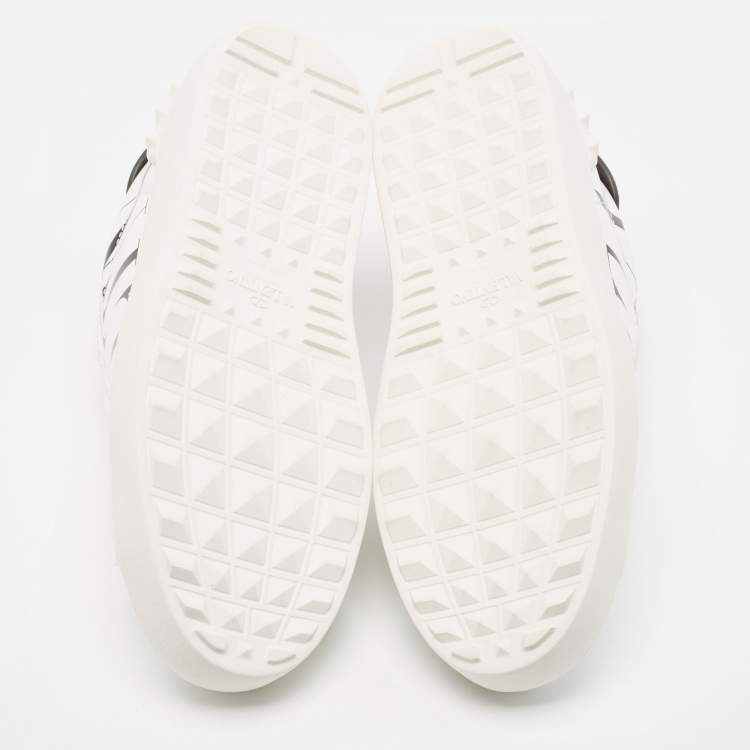 Pre Owned Valentino White Leather VLTN Logo Low Top Sneakers Size 38
