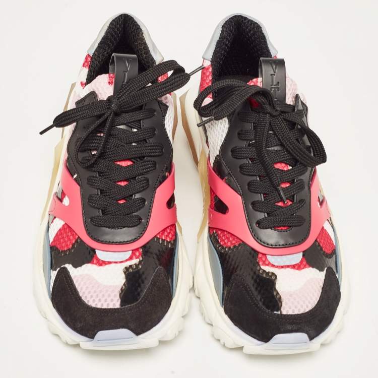 مملوكة مسبقًا Valentino Multicolor Camouflage Mesh Bounce Sneakers Size 40