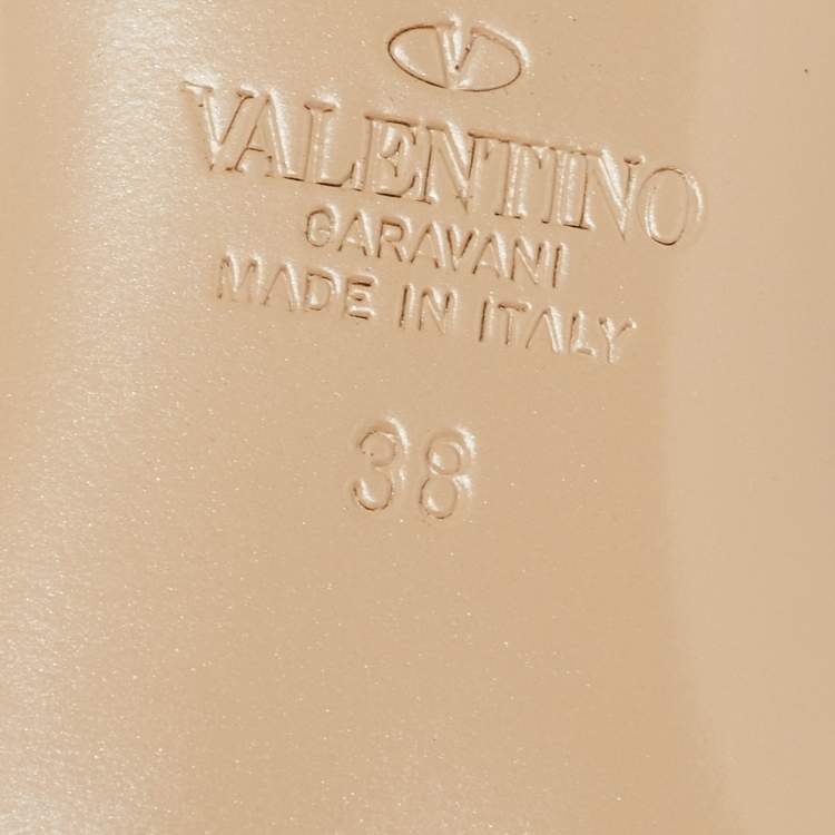Pre Owned Valentino Black Leather Tango Ankle Strap Ballet Flats Size 38