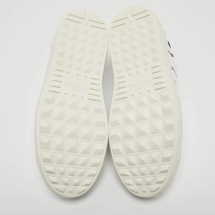 Pre Owned Valentino White Leather VLTN Low Top Sneakers Size 37.5