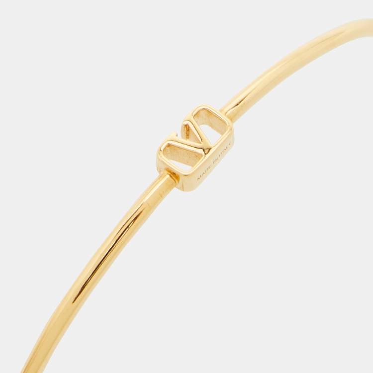 Pre Owned Valentino VLogo Gold Tone Bracelet