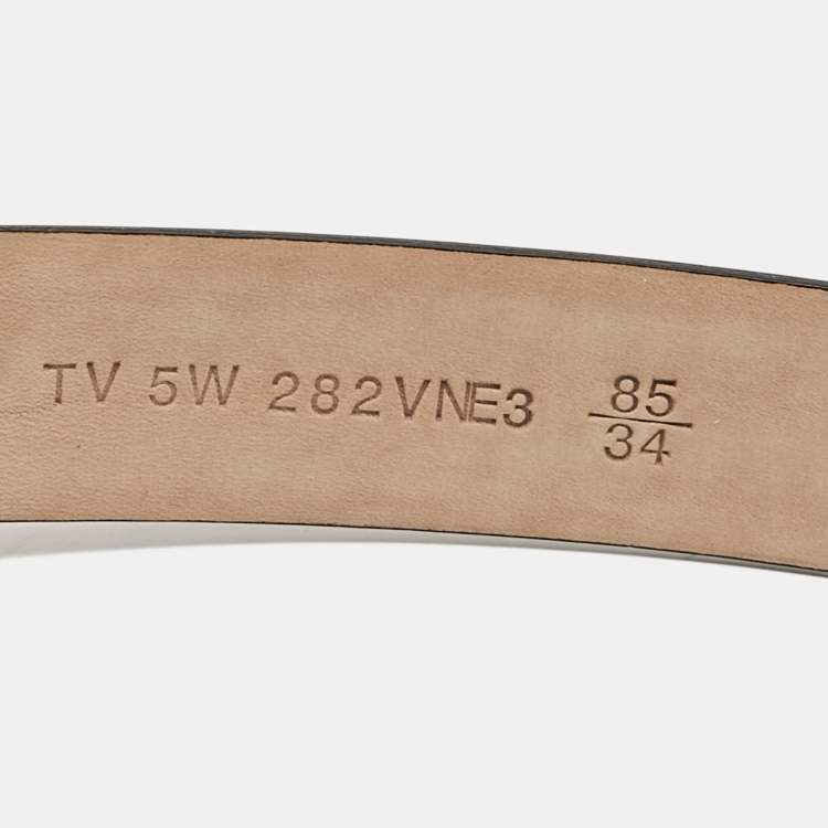 Pre Owned Valentino Red Patent Leather VLogo Buckle Belt 85 CM