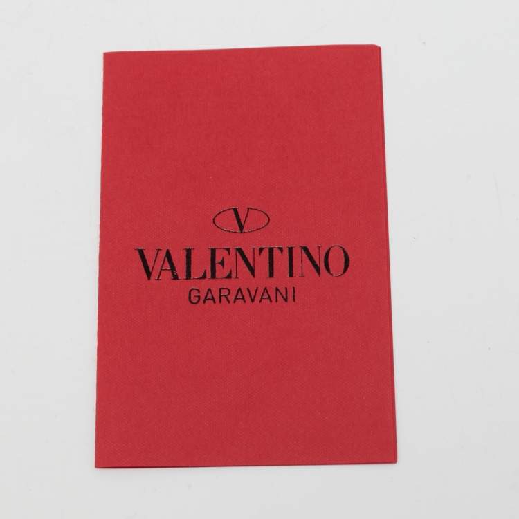 Pre Owned Valentino Red Patent Leather VLogo Buckle Belt 85 CM