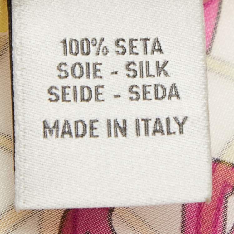 Pre Owned Valentino Multicolor Logo Printed Silk  Scarf