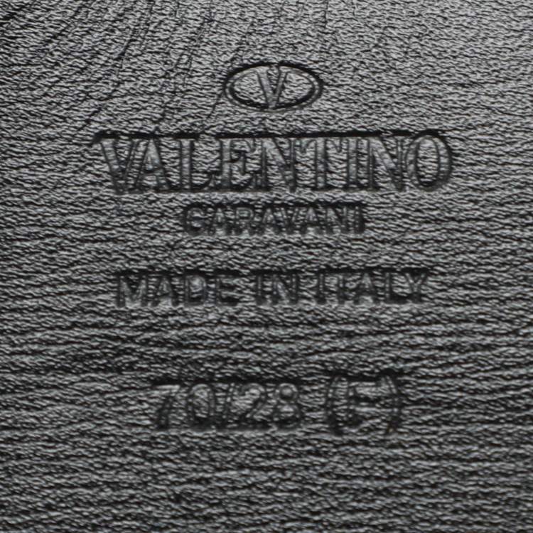Pre Owned Valentino Black/Brown Leather  VLogo Reversible Belt 28CM
