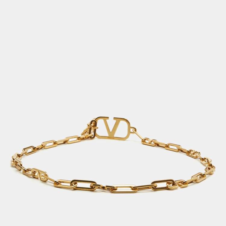 Pre Owned Valentino VChain Gold  Tone Belt 