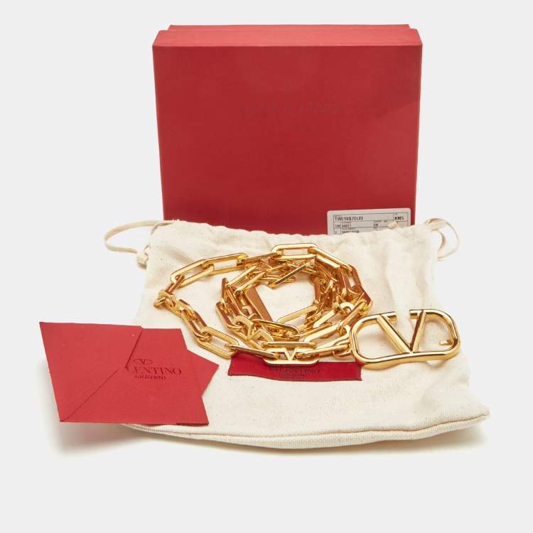 Pre Owned Valentino VChain Gold  Tone Belt 