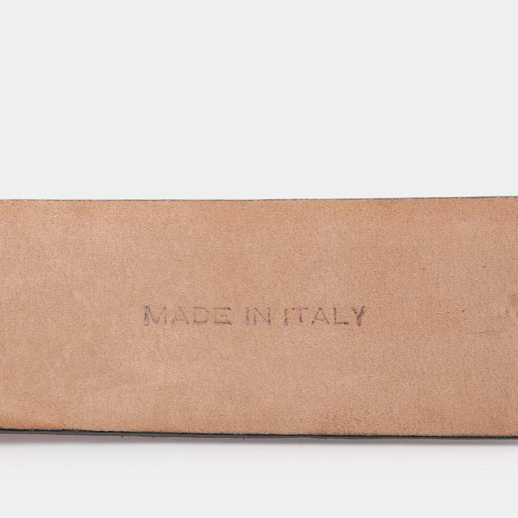 Pre Owned Valentino Pink Leather V Logo Buckle Belt 80CM