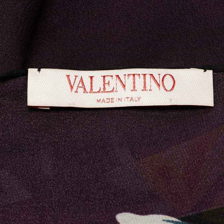 Pre Owned Valentino Multicolor Floral Print Silk Scarf