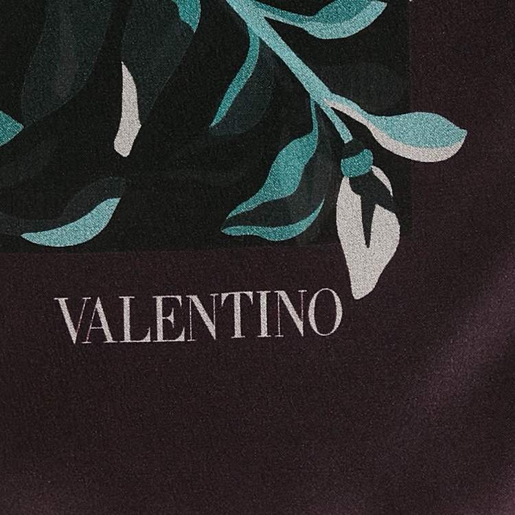 Pre Owned Valentino Multicolor Floral Print Silk Scarf