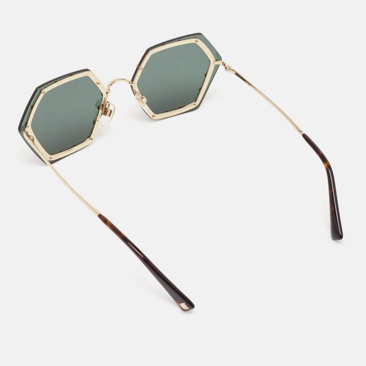 Pre Owned Valentino Black VA 2035 Crystals Embellished Geometric Sunglasses