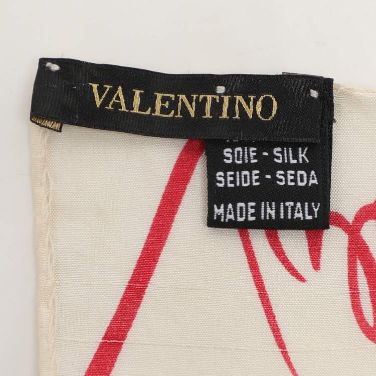 Pre Owned Valentino Multicolor Printed Silk Scarf