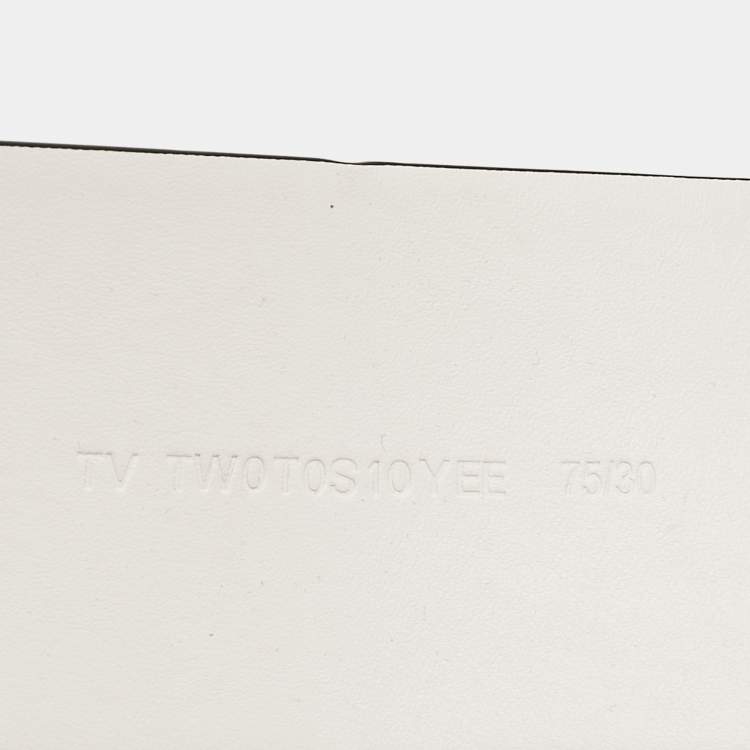 Pre Owned Valentino White Leather VLogo Wide Waist Belt 75CM
