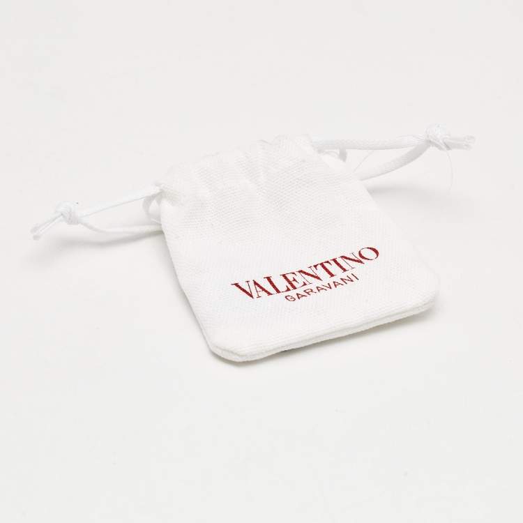 Pre Owned Valentino Vlogo Gold Tone Earrings