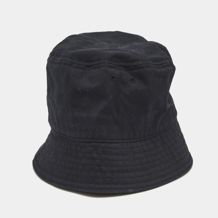 Pre Owned Valentino Black VLTN Print Cotton Bucket Hat Size 58 