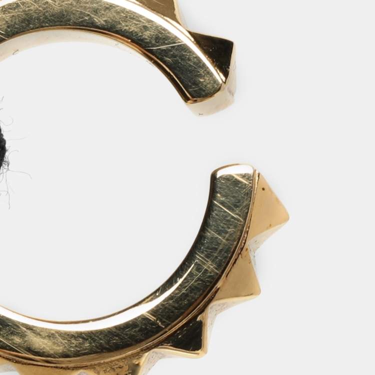 Pre Owned Valentino Gold Tone Metal Rockstud Ring 