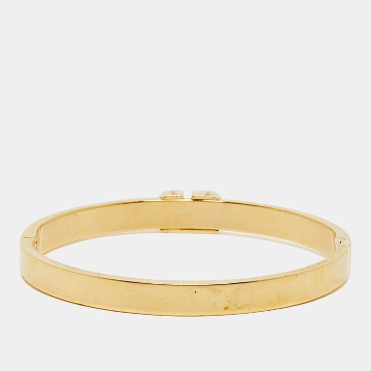 Pre Owned Valentino Vlogo Gold Tone Bracelet