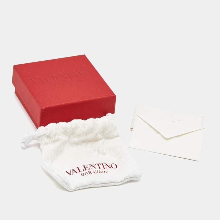 Pre Owned Valentino Vlogo Gold Tone Earrings