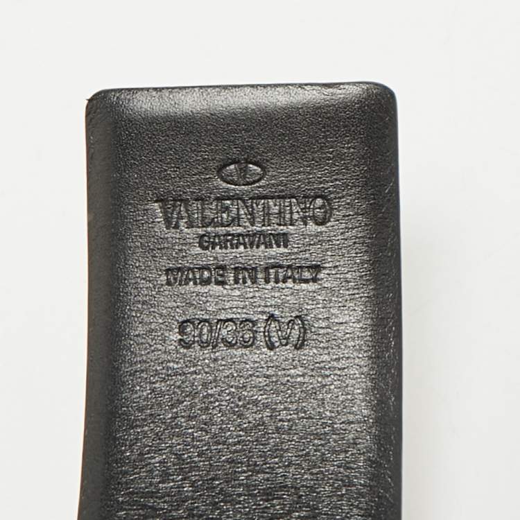 Pre Owned Valentino Brown/Black Leather VLogo Reversible Belt 90 CM