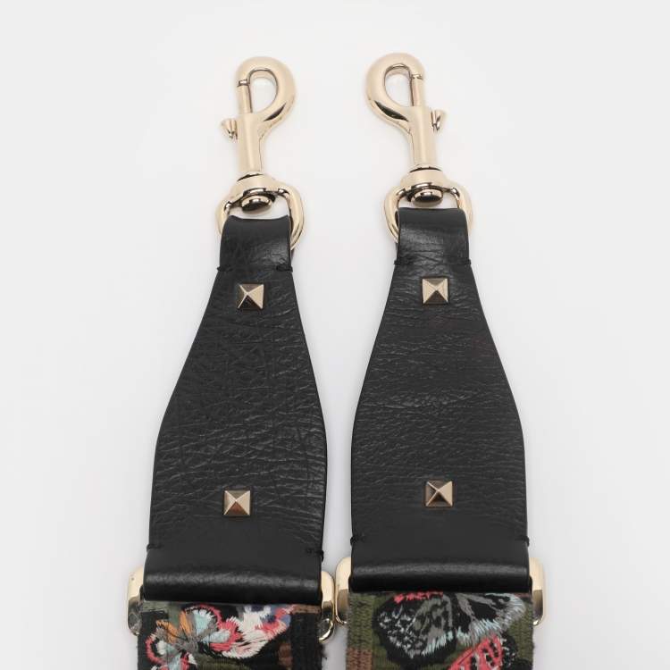 Pre Owned Valentino Multicolor Camu Butterfly Guitar Bag Strap