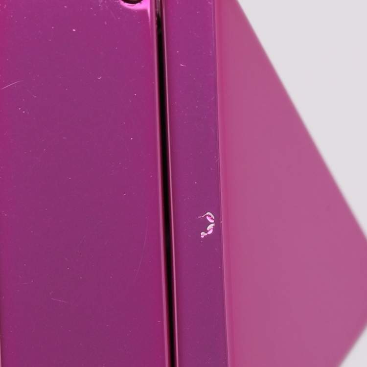 Pre Owned Valentino Purple Pink Rockstud Mirror Box Pendant Chain Necklace