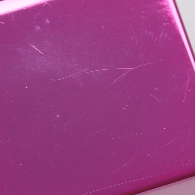 Pre Owned Valentino Purple Pink Rockstud Mirror Box Pendant Chain Necklace