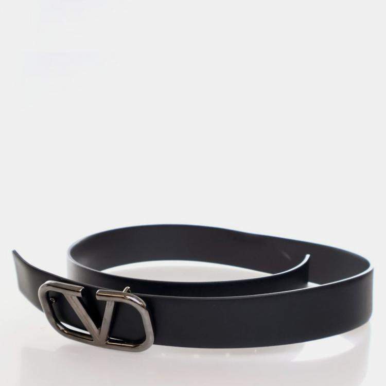 Pre Owned Valentino Calfskin VLogo Belt Sz 90/36