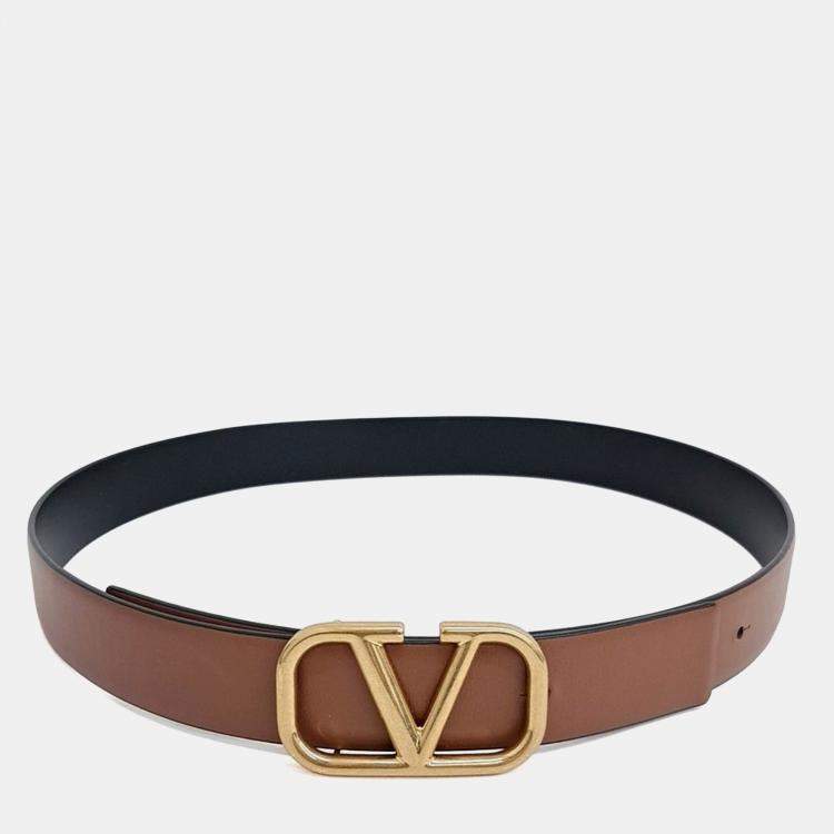 Pre Owned Valentino V-logo reversible belt