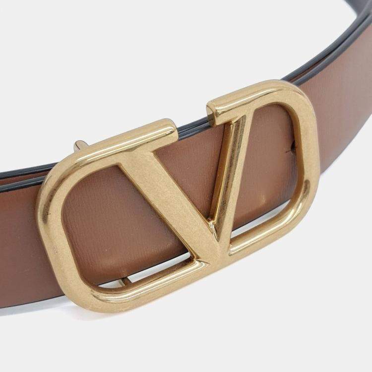 Pre Owned Valentino V-logo reversible belt