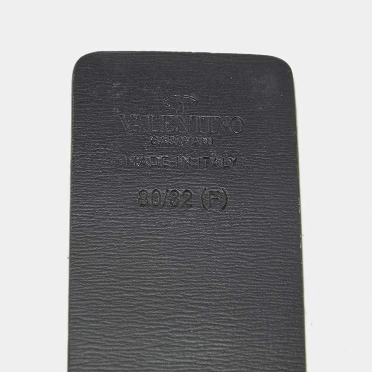 Pre Owned Valentino VLogo Signature 80 CM Reversible Belt Black/Brown Leather