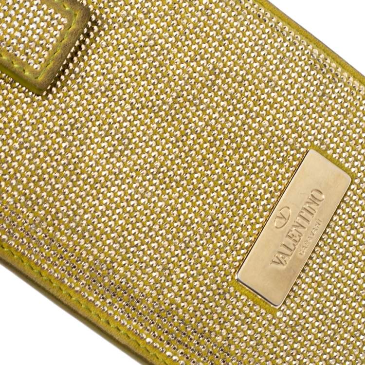 Pre Owned Valentino Apple Green Suede Embellished iPhone 5/5S/SE Case