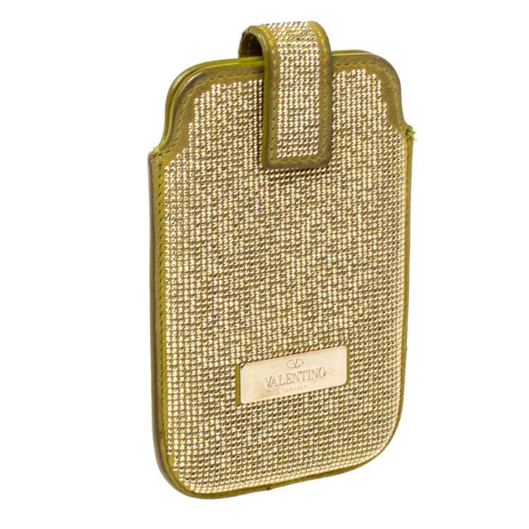 Pre Owned Valentino Apple Green Suede Embellished iPhone 5/5S/SE Case