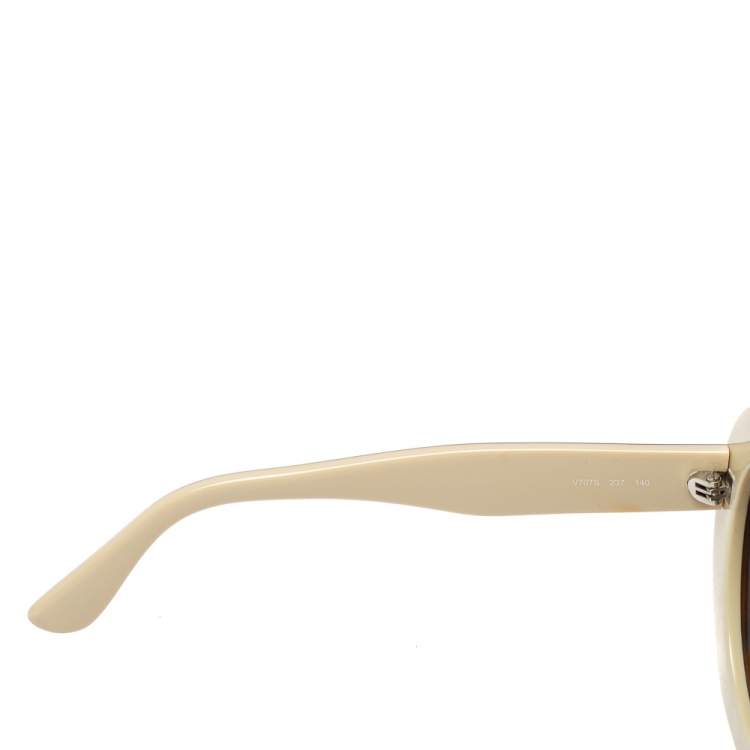 Pre Owned Valentino Ivory & Havana/ Grey Gradient V707S Oversized Sunglasses