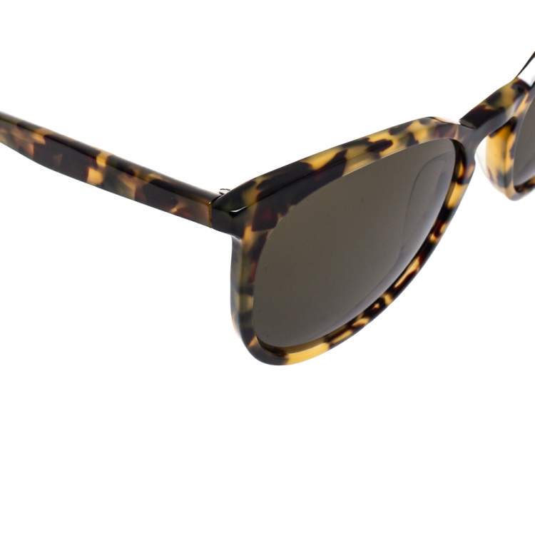 Pre Owned Valentino Havana/ Green V726S Round Sunglasses