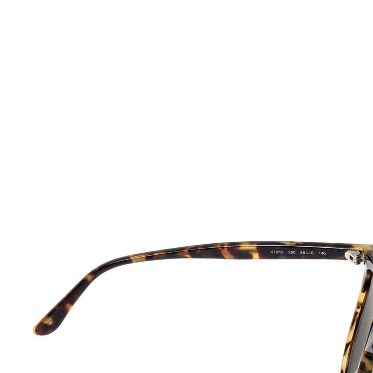 Pre Owned Valentino Havana/ Green V726S Round Sunglasses