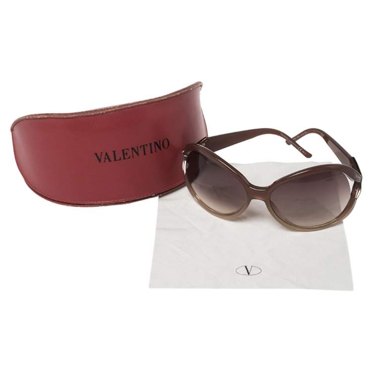 مملوكة مسبقًا Valentino Brown Acetate 5692S Gradient Oversized Sunglasses
